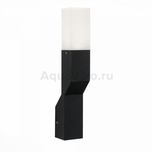 Уличный настенный светильник ST Luce Fratto SL100.401.02, арматура металл, цвет черный, плафон стекло, цвет белый