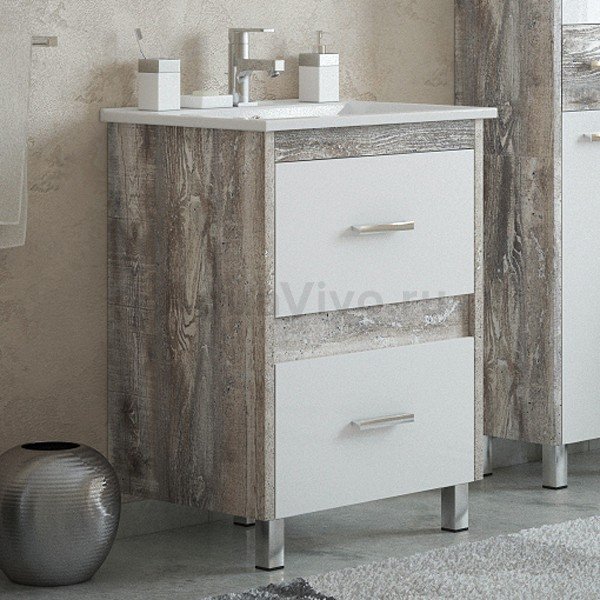 Мебель для ванной Corozo Верона 65, цвет белый / антик