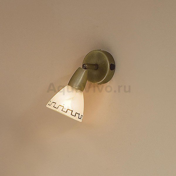 Бра Citilux Афина CL507513, арматура цвет бронза, плафон стекло белое / бронзовое, 9х15 см