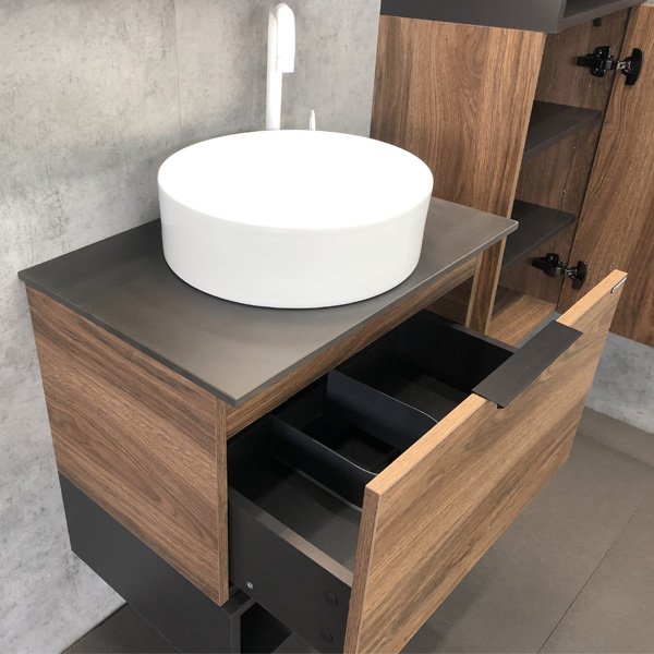 Мебель для ванной Comforty Штутгарт 60 с раковиной Comforty 9111, цвет дуб темно-коричневый - фото 1