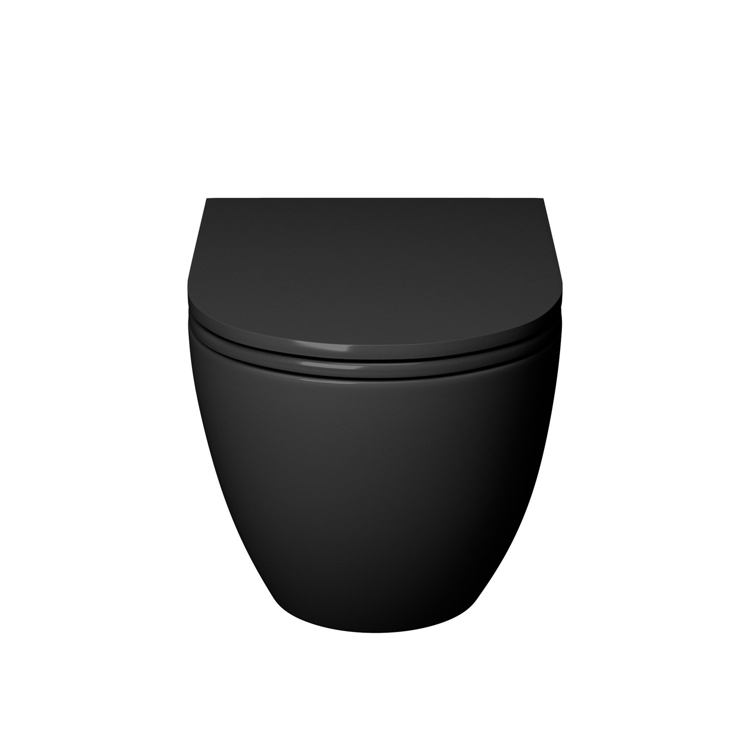 Унитаз Grossman GR-4457 BMS подвесной, безободковый, с сиденьем микролифт, цвет черный матовый - фото 1