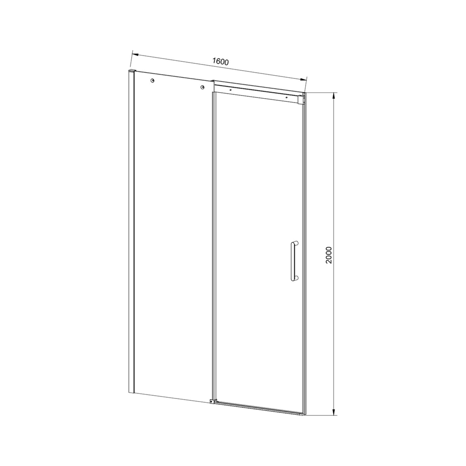 Душевая дверь Vincea Dice VDS-4D 160x200, стекло прозрачное, профиль хром