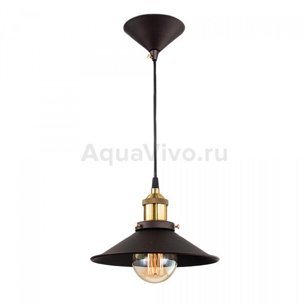 Подвесной светильник Citilux Эдисон CL450101, арматура бронза / венге, плафон металл коричневый, 23х23 см