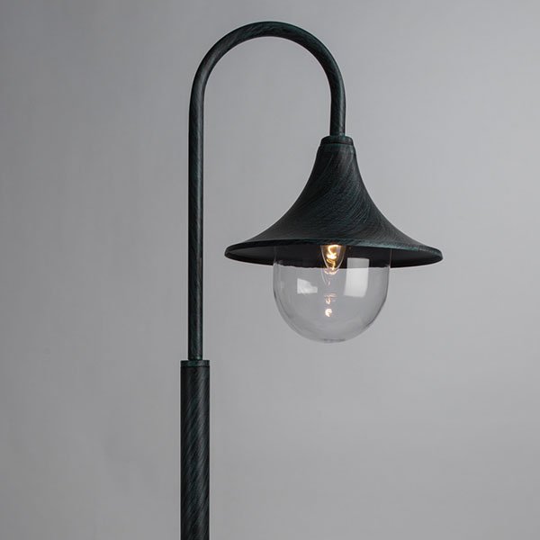 Наземный светильник Arte Lamp Malaga A1086PA-1BG, арматура медь, плафон поликарбонат прозрачный, 28х40 см - фото 1