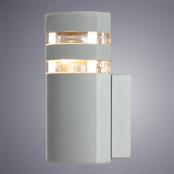 Настенный светильник Arte Lamp Metro A8162AL-1GY, арматура серая, плафон пластик / металл прозрачный / серый, 11х11 см - фото 1