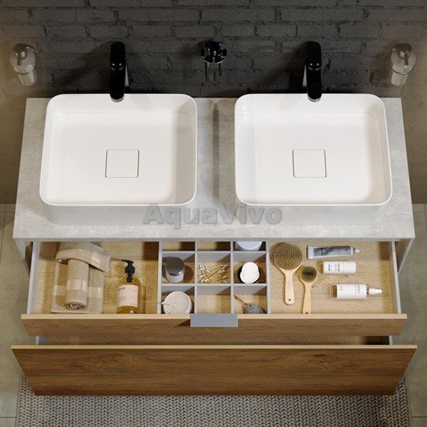 Мебель для ванной Aqwella Mobi 120, цвет дуб балтийский/бетон светлый
