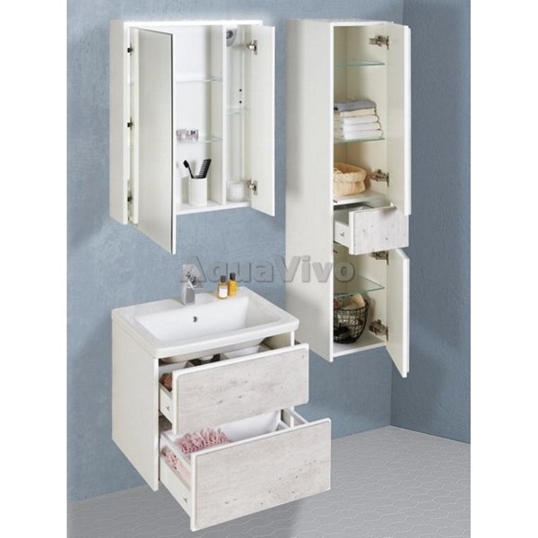 Мебель для ванной Roca Ronda 70, цвет бетон / белый глянец