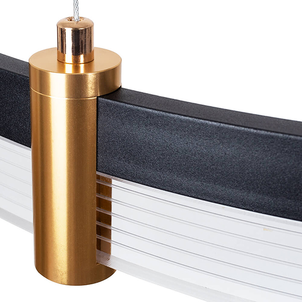 Подвесной светильник Arte Lamp Mercury A2183SP-1BK, арматура черная / золото, плафон акрил прозрачный, 60х60 см