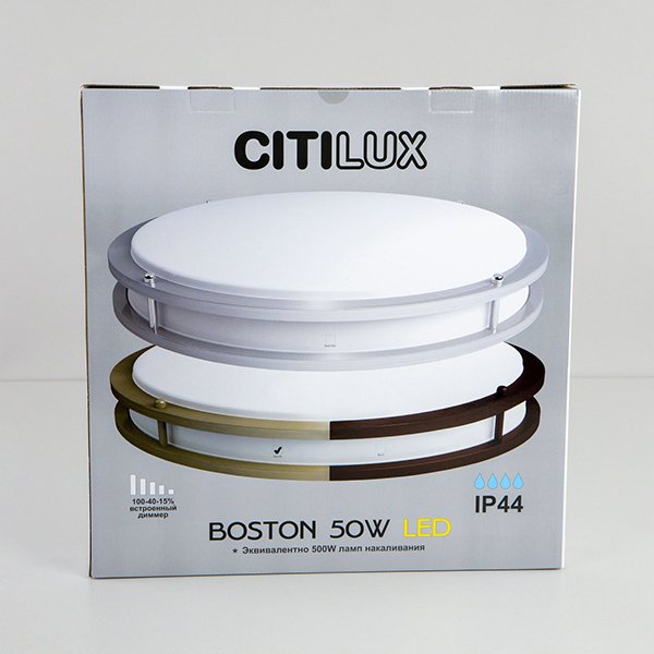 Потолочная люстра Citilux Бостон CL709503N, арматура бронза, плафон полимер белый, , 46х46 см