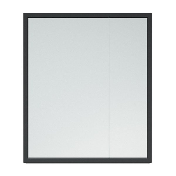 Шкаф-зеркало Corozo Айрон 60, цвет белый / черный