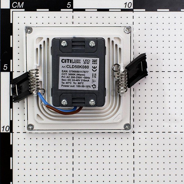 Точечный светильник Citilux Омега CLD50K080, арматура белая, плафон полимер белый, 3000K, 9х9 см