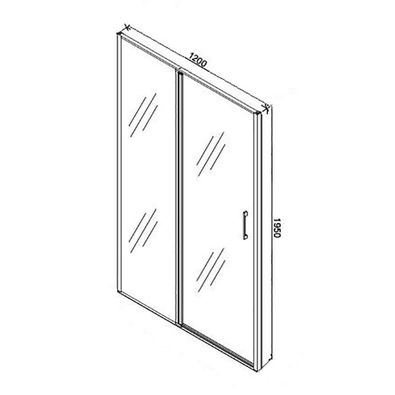 Душевая дверь CeruttiSPA Gloria D120 120x195, стекло прозрачное, профиль хром
