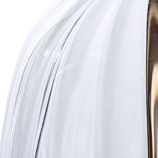 Интерьерная настольная лампа Arte Lamp Baymont A5017LT-1PB, арматура прозрачная / медь, плафон ткань белая, 38х38 см - фото 1