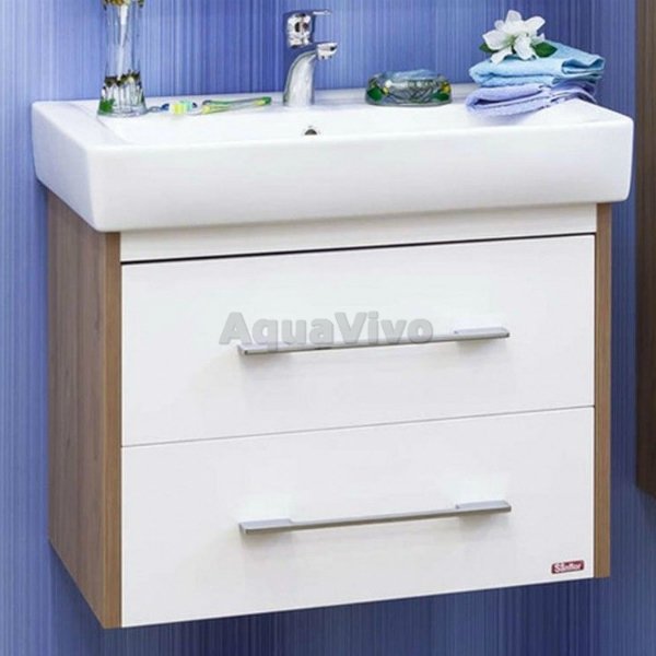 Мебель для ванной Sanflor Ларго 70, подвесная, цвет Швейцарский Вяз/белый