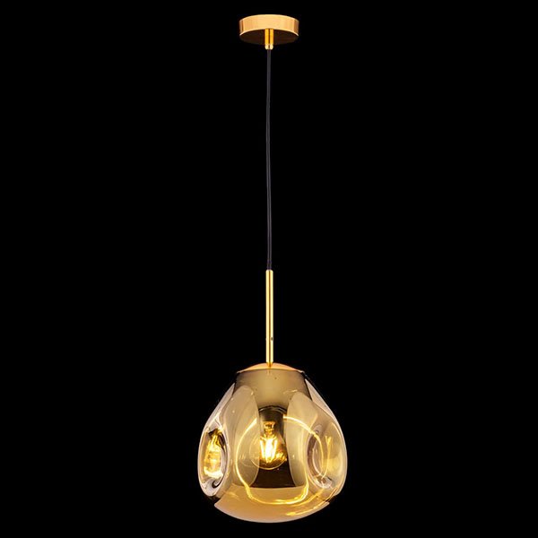 Подвесной светильник Maytoni Mabell P014PL-01G, арматура золото, плафон стекло золото, 25х25 см - фото 1