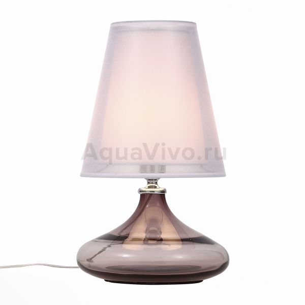 Прикроватная лампа ST Luce Ampolla SL974.604.01, арматура металл / стекло, цвет хром, розовый, плафон текстиль, цвет белый