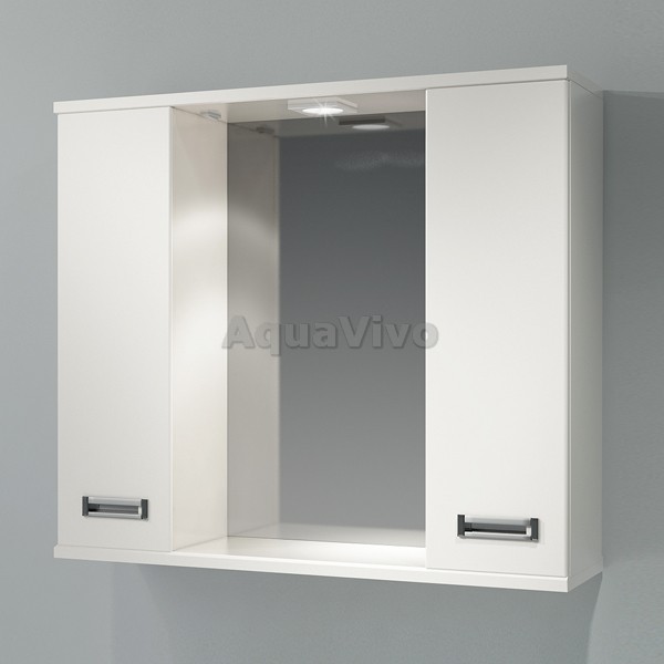 Шкаф-зеркало Какса-А Пикколо 80, с подсветкой, цвет белый