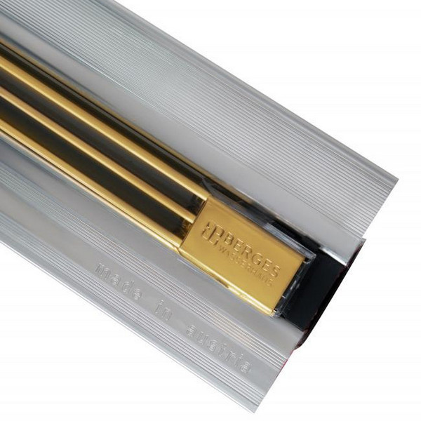 Душевой лоток Berges Super Slim 092154 с решеткой 80x9 см, боковой выпуск, с возможностью изменения длины, цвет золото глянец