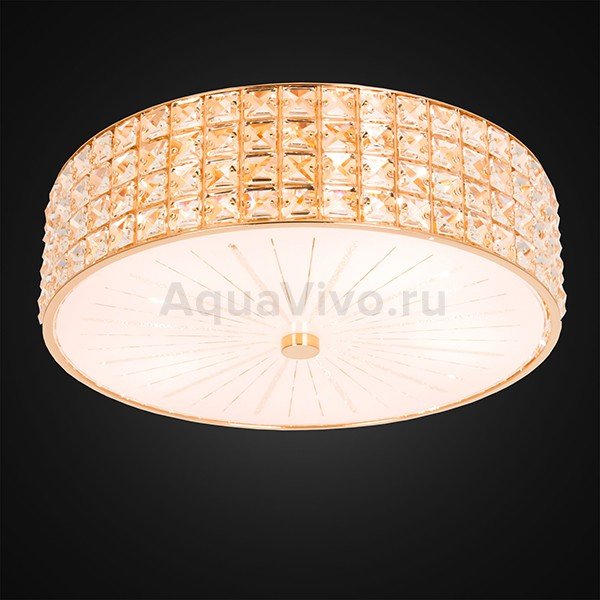 Потолочный светильник Citilux Портал CL324152, арматура золото, плафон стекло / хрусталь прозрачный, 41х41 см