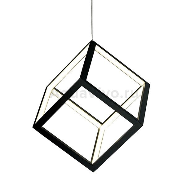Подвесной светильник Citilux Куб CL719201, арматура черная, плафон металл / полимер черный, 36х36 см - фото 1