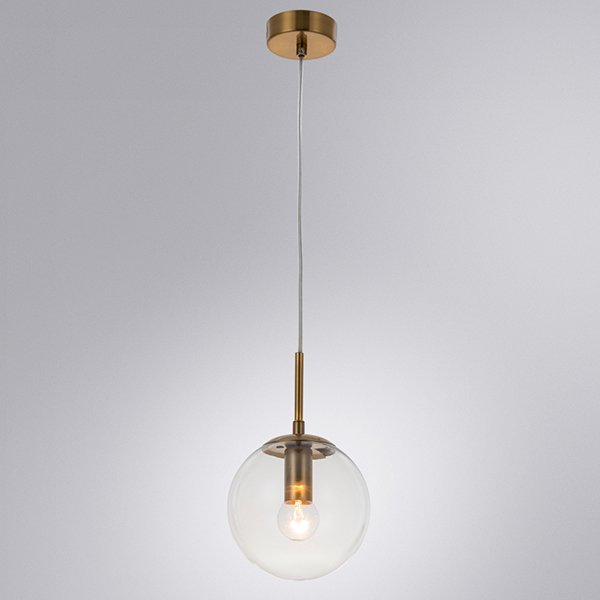 Подвесной светильник Arte Lamp Volare A1915SP-1AB, арматура бронза, плафон стекло прозрачное, 15х15 см - фото 1