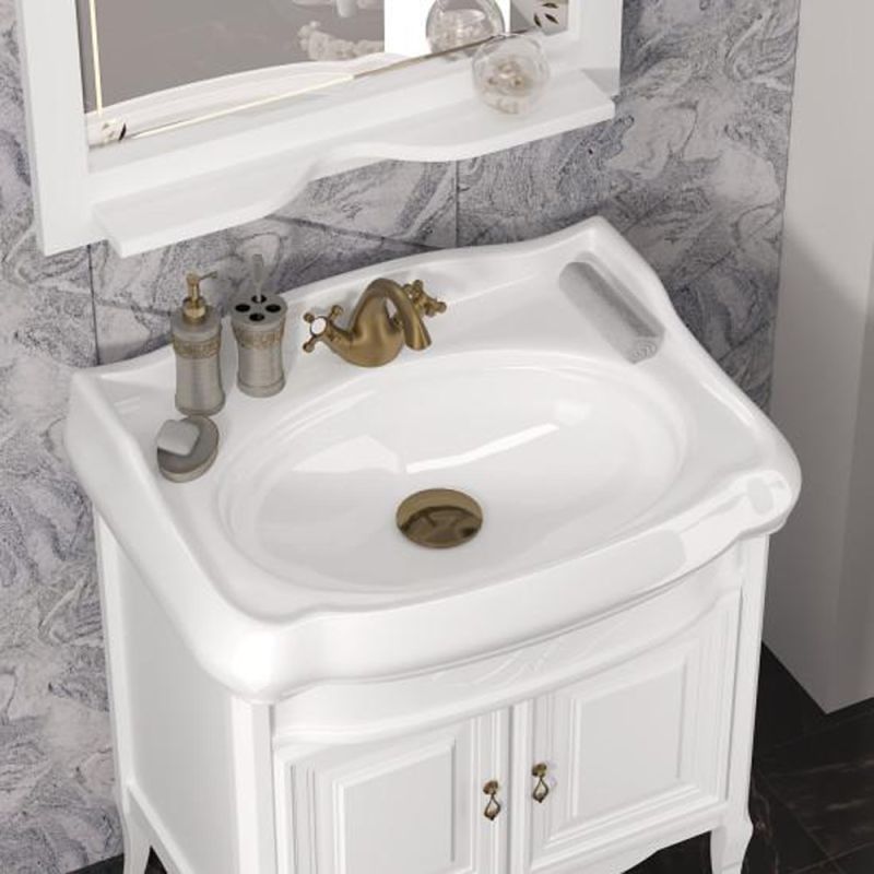 Мебель для ванной Опадирис Лоренцо 80, цвет белый матовый