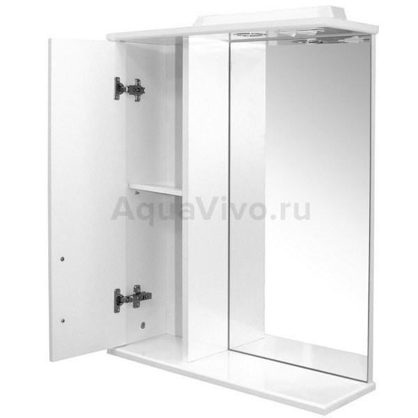 Шкаф-зеркало Mixline Вилена 55, с подсветкой, правый, цвет белый - фото 1