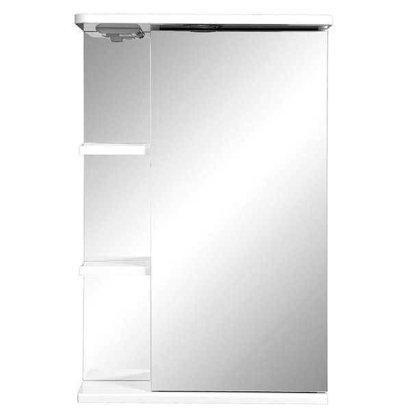 Шкаф-зеркало Stella Polar Нелея 50/С, правый, с подсветкой, цвет белый - фото 1