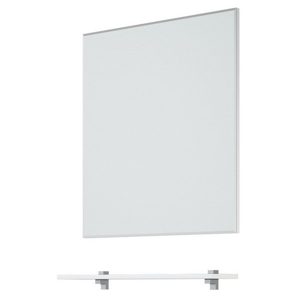 Зеркало Corozo Мирэль 70x75, с полкой, цвет белый