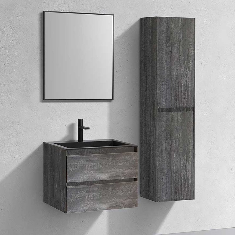 Мебель для ванной Vincea Luka 60, с 2 ящиками, цвет серый камень