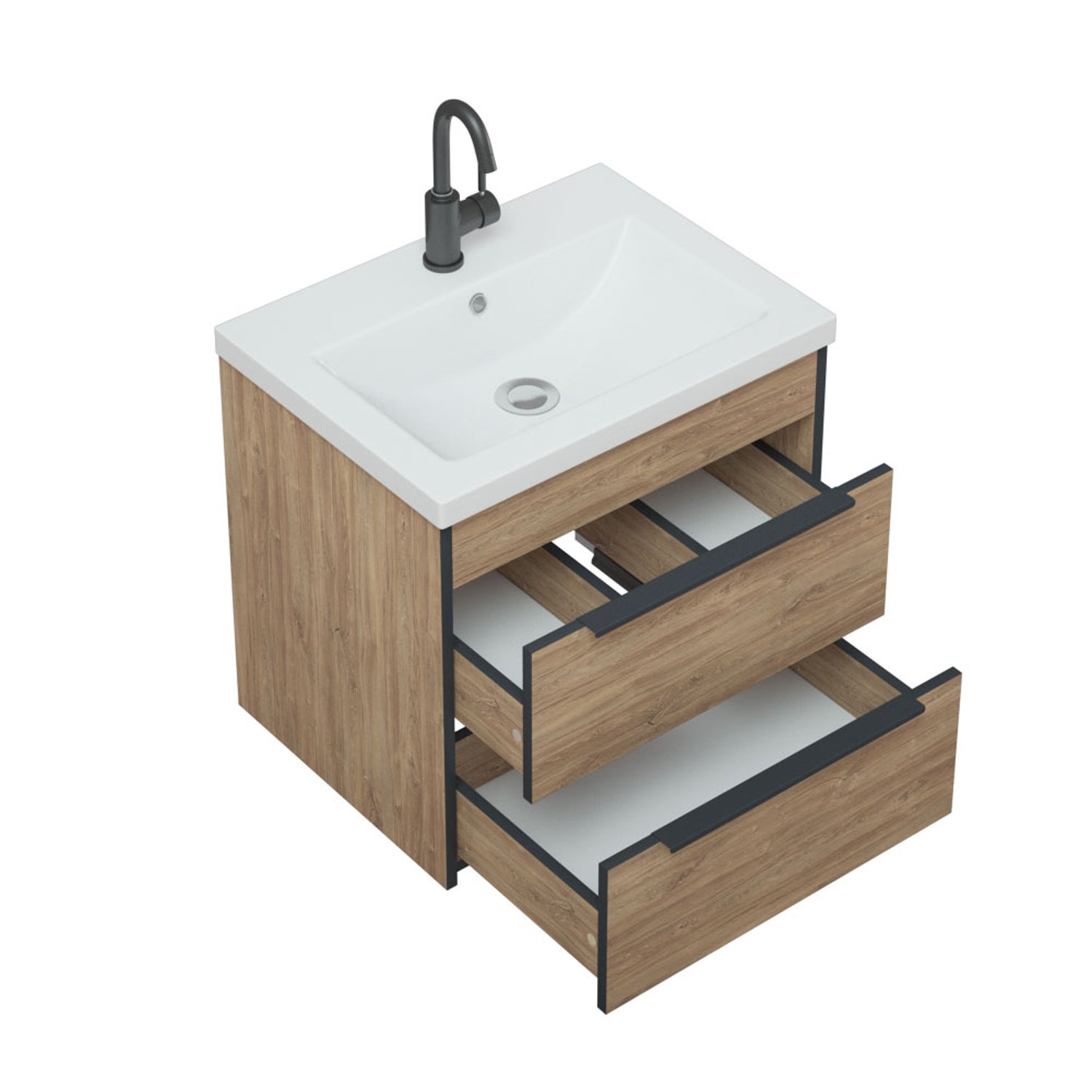 Мебель для ванной Corozo Форест 60 Z2, цвет дуб канзас коричневый