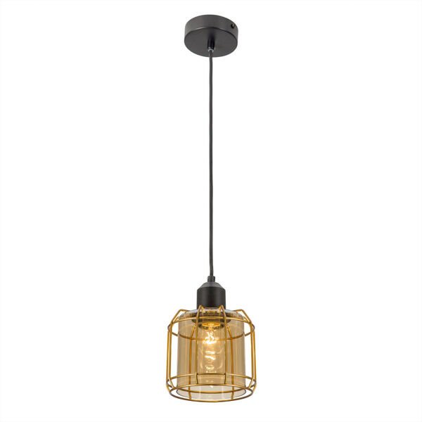 Подвесной светильник Citilux Таверна CL542212, арматура черная, плафон стекло бежевое