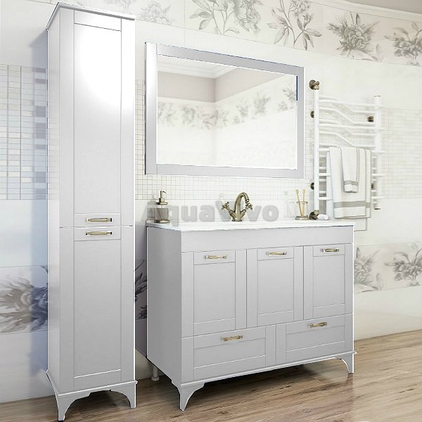Мебель для ванной Sanflor Ванесса 105/2, напольная, цвет белый