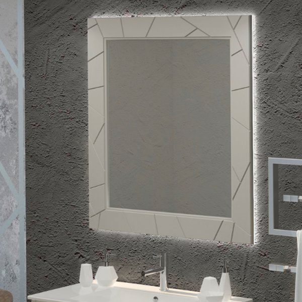 Зеркало Опадирис Луиджи 90x100, с подсветкой, цвет серый матовый - фото 1