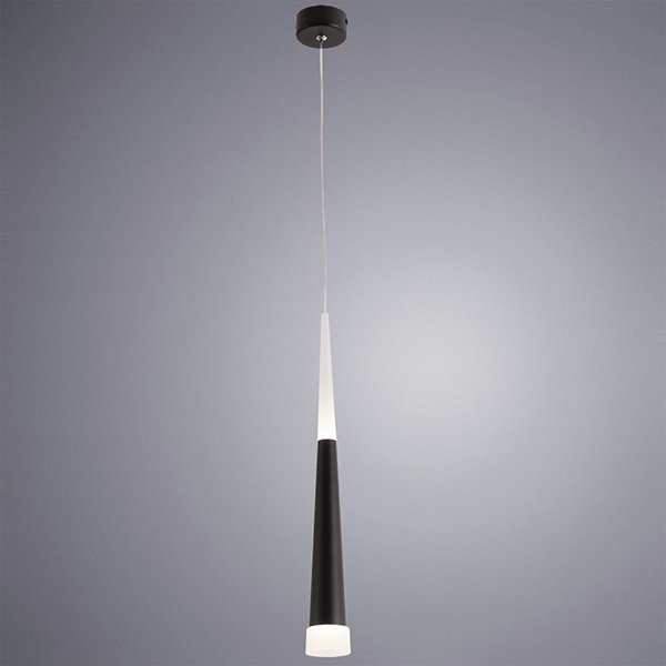 Подвесной светильник Arte Lamp Orione A6010SP-1BK, арматура черная, плафон металл / пластик белый / черный, 6х6 см - фото 1