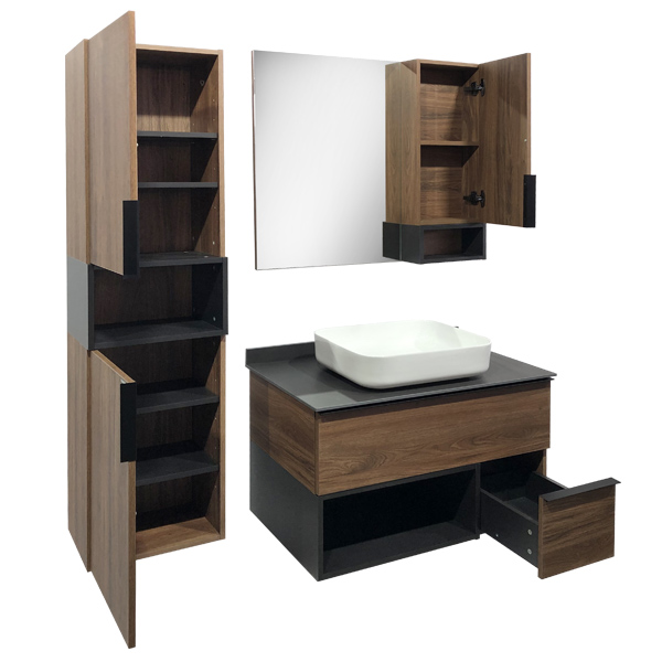 Мебель для ванной Comforty Штутгарт 90 с раковиной Comforty T-Y9378, цвет дуб темно-коричневый - фото 1