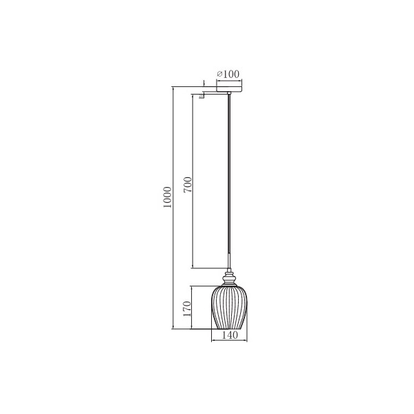 Подвесной светильник Maytoni Blues MOD044-PL-01-N, арматура никель, плафон стекло серое, 14х14 см