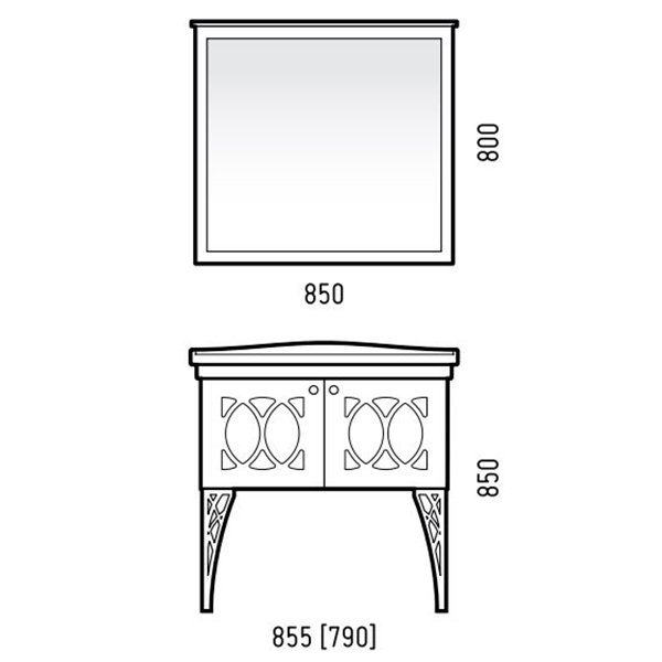 Мебель для ванной Corozo Таормина 85, цвет белый