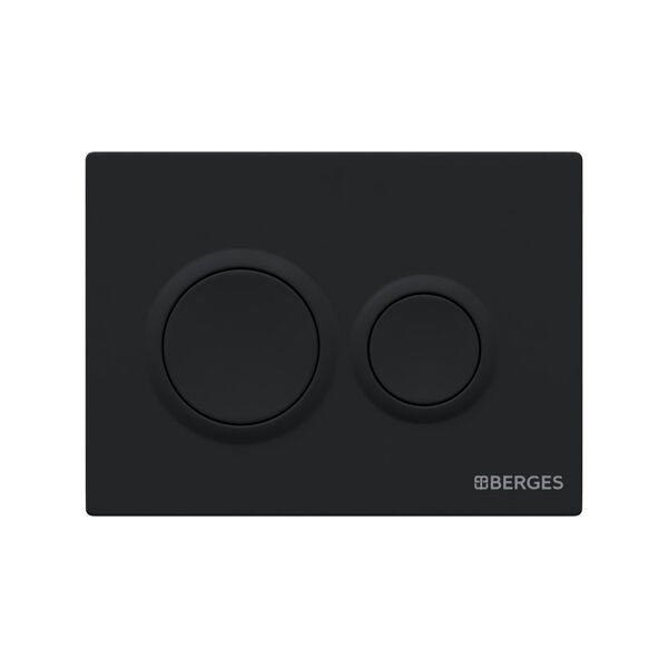 Кнопка смыва Berges Novum O5 040065 для унитаза, цвет черный Soft Touch