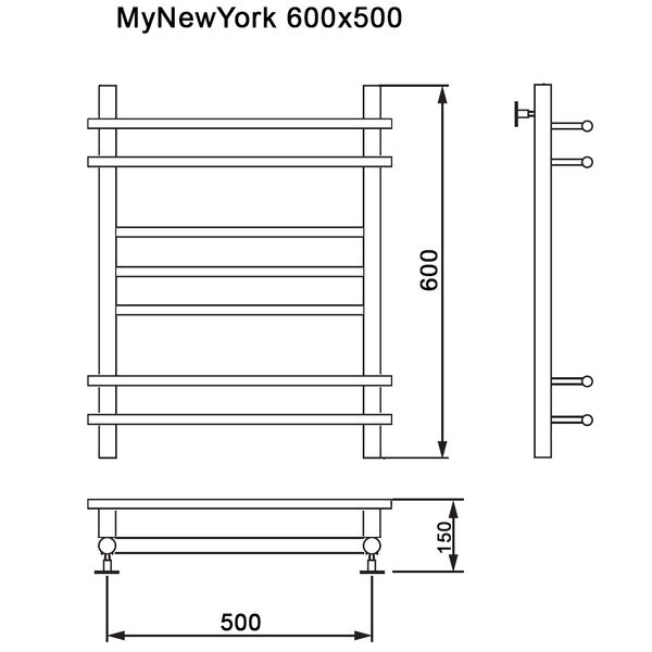 Полотенцесушитель MyFrea My New York 60x50 водяной, цвет хром