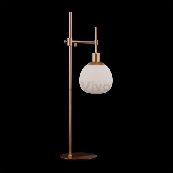 Интерьерная настольная лампа Maytoni Erich MOD221-TL-01-G, арматура золото, плафон стекло белое, 17х65 см - фото 1