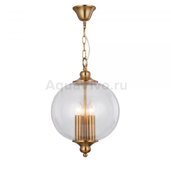 Подвесной светильник ST Luce Lateria SL362.203.03, арматура металл, цвет золото, плафон стекло, цвет прозрачный