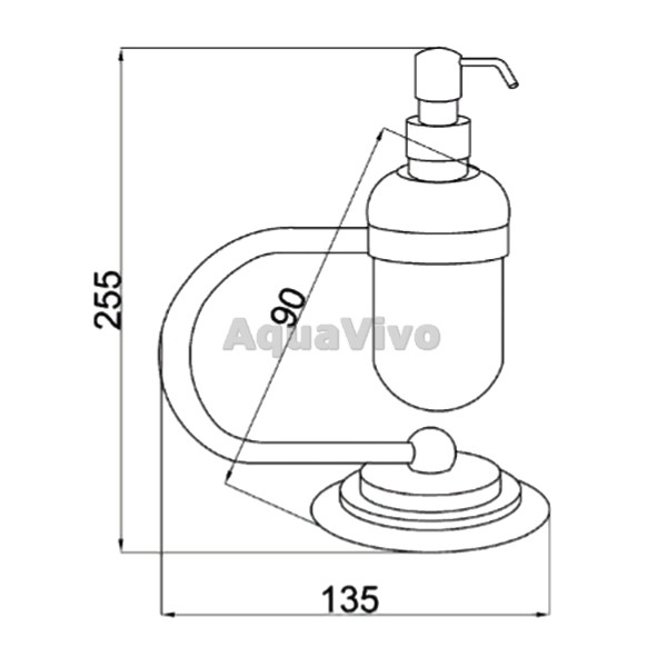 Дозатор Boheme Murano 10909-CR для жидкого мыла с подставкой, цвет хром - фото 1