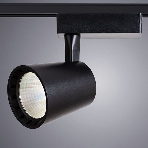 Трековый светильник Arte Lamp Atillo A2324PL-1BK, арматура черная, плафон металл черный, 10х11 см - фото 1