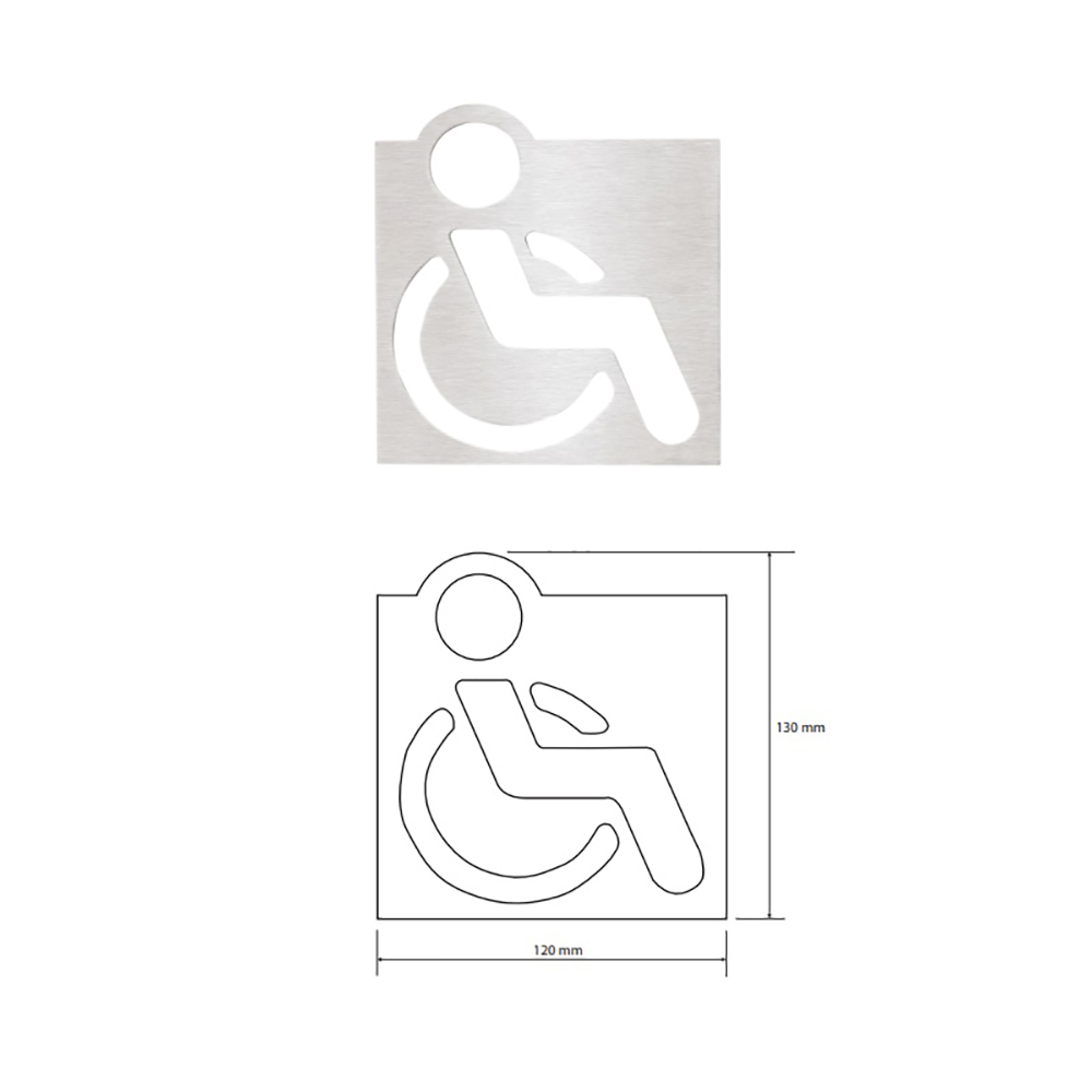 Bemeta Hotel 111022022 Табличка туалет для людей с ограниченными возможностями, цвет хром глянцевый - фото 1
