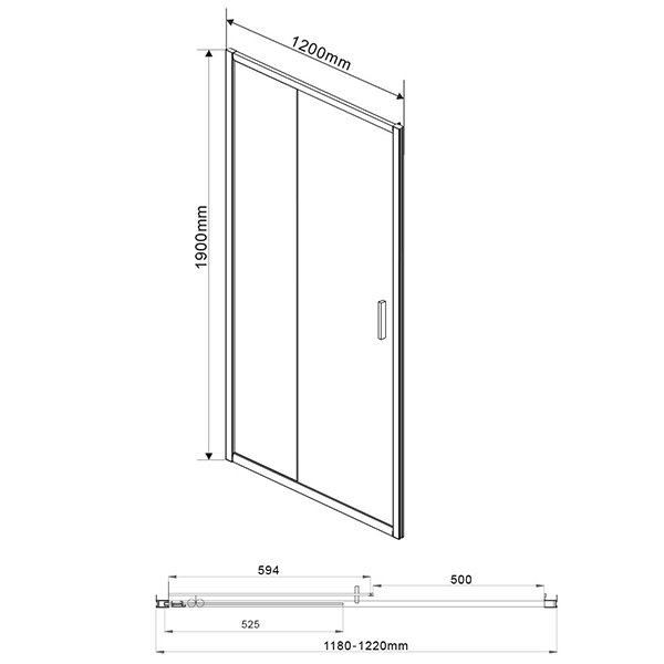 Душевая дверь Vincea Garda VDS-1G 120x190, стекло тонированное, профиль черный - фото 1