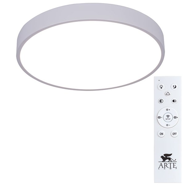 Потолочный светильник Arte Lamp Arena A2661PL-1WH, арматура белая, плафон акрил белый, 40х40 см