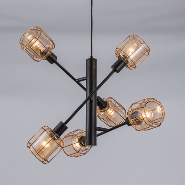 Подвесной светильник Citilux Таверна CL542162, арматура черная, плафон стекло бежевое - фото 1