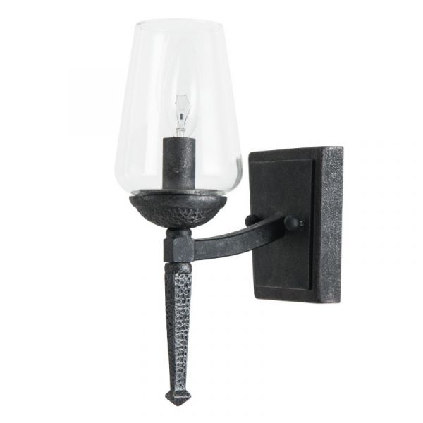 Бра Arte Lamp Stefan A1722AP-1BA, арматура цвет черный, плафон/абажур стекло, цвет прозрачный