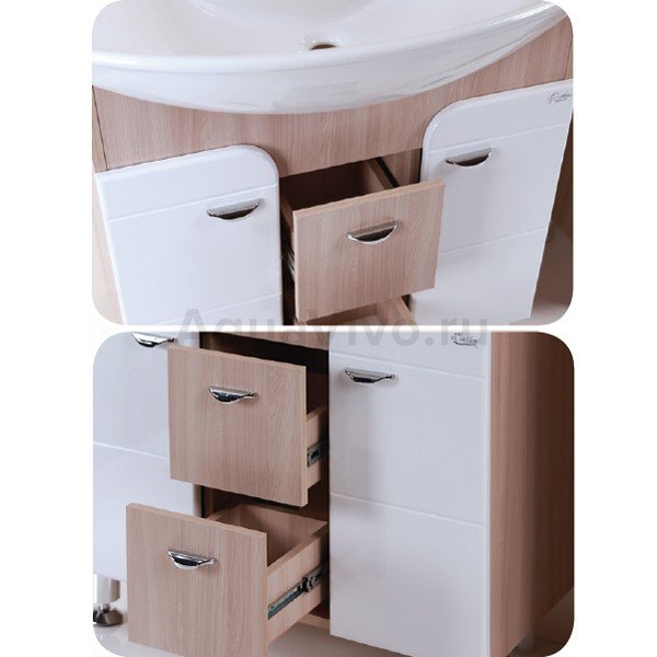 Мебель для ванной Оника Стиль 75.13, цвет белый / ясень шимо - фото 1